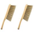 Set of 2 Wooden Bed Brush Duster Dusting Brush Hand Broom Whisk Broom Wood Bench Brush Wood Handle Broom