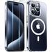 3 in 1 Bundle Case Designed for Apple iPhone 15 Pro Clear Magnetic Case with 2 Tempered Glass Shockproof Transparent Magnetic Crystal Clear Case for Apple iPhone 15 Pro