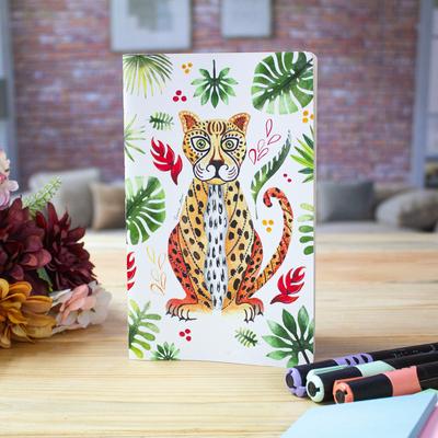 Mexican Jaguar,'Eco-Friendly Recycled Paper Notepad with Jaguar Motif'