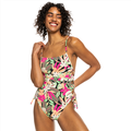 Roxy Beach Classic Lace Up Swimsuit - Anthracite Palm