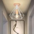 Rétro Plafonnier Industrielle E27 25cm Lampe Plafonnier en Métal et Bois Blanc