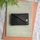 Black Bird Print Leather Wallet