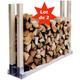 2 Range Bûches Supports Argenté Pour Rangement - Stockage Du Bois De Chauffage - Argent