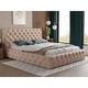 Lit design 180x200 Glory - Glamour Style Chesterfield - Lit Double avec rangement & Sommier à Latte