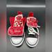 Converse Shoes | Converse All Star Chuck Taylor Sz 5 Double Tongue Print Lipstick Red Black | Color: Black | Size: 5