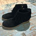 Kate Spade Shoes | Kate Spade Black Suede Tassel Booties Size 6 | Color: Black/Gold | Size: 6