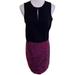 Anthropologie Dresses | Anthropologie 4c Black And Fuchsia Silk Fitted Sleeveless Dress 4 | Color: Black/Purple | Size: 4