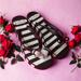 Kate Spade Shoes | Kate Spade Rhett Wedge Sandals Sz 9m | Color: Black/White | Size: 9