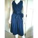 J. Crew Dresses | J. Crew Dark Blue Pleated Sleeveless Dress With Wrap Top Size 0 | Color: Blue | Size: 0