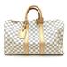 Louis Vuitton Bags | Louis Vuitton Damier Azur Keepallbandouliere 45 Duffle Bag Unused | Color: White | Size: W17.9h10.2d7.9inch