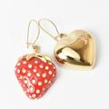 Louis Vuitton Jewelry | Louis Vuitton Earrings Boucle De Reille Phrase Strawberry Heart Motif Gold Red M | Color: Red | Size: Os