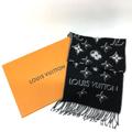 Louis Vuitton Accessories | Auth Louis Vuitton M78159 Echarpes Lv Essential Shine Stole/Shawl Scarf | Color: Black/White | Size: W73.2 X H13.4inch