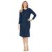 Plus Size Women's Cable Sweater Dress by Jessica London in Navy (Size 38/40)