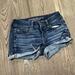 American Eagle Outfitters Shorts | American Eagle Outfitters Shortie Short Super Stretch Medium Wash Blue Size 4 | Color: Blue | Size: 4