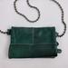 Free People Bags | Free People Green Leather Crossbody Bag Beaded Chain Strap Snap Close Pockets | Color: Green | Size: Os