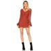 Free People Dresses | Free People Back To Black Mini Dress Bell Sleeve Crochet Open Knit Size 4 | Color: Orange | Size: 4