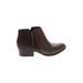 Clarks Ankle Boots: Burgundy Print Shoes - Women's Size 7 - Round Toe