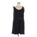 Joe Fresh Casual Dress - Mini Scoop Neck Sleeveless: Blue Print Dresses - Women's Size X-Large