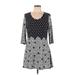 Simply Aster By Firmiana Casual Dress - A-Line Scoop Neck 3/4 sleeves: Black Dresses - Women's Size Large