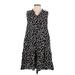 Sonoma Goods for Life Casual Dress - A-Line V Neck Sleeveless: Black Print Dresses - Women's Size Small