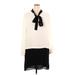 Kate Spade New York Casual Dress - Shift High Neck Long sleeves: Ivory Color Block Dresses - Women's Size 16
