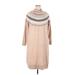 Lane Bryant Casual Dress - Sweater Dress High Neck 3/4 sleeves: Tan Dresses - Women's Size 18 Plus