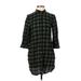 H&M Casual Dress - Shift Collared 3/4 sleeves: Green Print Dresses - Women's Size 2