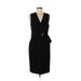 H&M Casual Dress - Party V-Neck Sleeveless: Black Solid Dresses - Women's Size 6