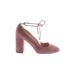 Kate Spade New York Heels: Pumps Chunky Heel Cocktail Party Burgundy Print Shoes - Women's Size 9 1/2 - Almond Toe