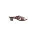 Sofft Sandals: Slide Chunky Heel Boho Chic Brown Print Shoes - Women's Size 8 - Open Toe