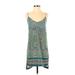 Maeve Casual Dress - Shift V Neck Sleeveless: Teal Dresses - Women's Size 2