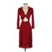 Reformation Casual Dress - Wrap: Burgundy Dresses - Women's Size 0