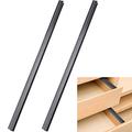 2 Pieces PVC Drawer Hanging File Rails Black File Cabinet Rails for Hanging Files 1/2 Drawer Sides Letter Size File Storage Hanging File Organizer (for 1/2 inch-wide Drawer, 24 Inch)