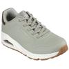 Slip-On Sneaker SKECHERS "UNO SHIMMER AWAY", Damen, Gr. 39, grün (grün, sage), Lederimitat, kontrastfarbene Details, sportlich, Schuhe Sneaker, Slipper, Freizeitschuh, Plateausneaker mit modischem Keilabsatz