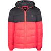 Winterjacke URBAN CLASSICS "Urban Classics Herren Hooded 2-Tone Puffer Jacket", Herren, Gr. M, rot (firerot, schwarz), 100% Polyester, mehrfarbig, casual, normal, ohne Ausschnitt, Langarm, Jacken