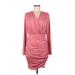 Grace Karin Casual Dress - Wrap: Pink Solid Dresses - New - Women's Size Medium