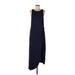 Tart Casual Dress - A-Line Scoop Neck Sleeveless: Blue Print Dresses - Women's Size Large