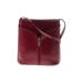 Vera Pelle Leather Crossbody Bag: Burgundy Print Bags