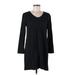 Purejill Casual Dress - Shift: Black Solid Dresses - Women's Size Medium