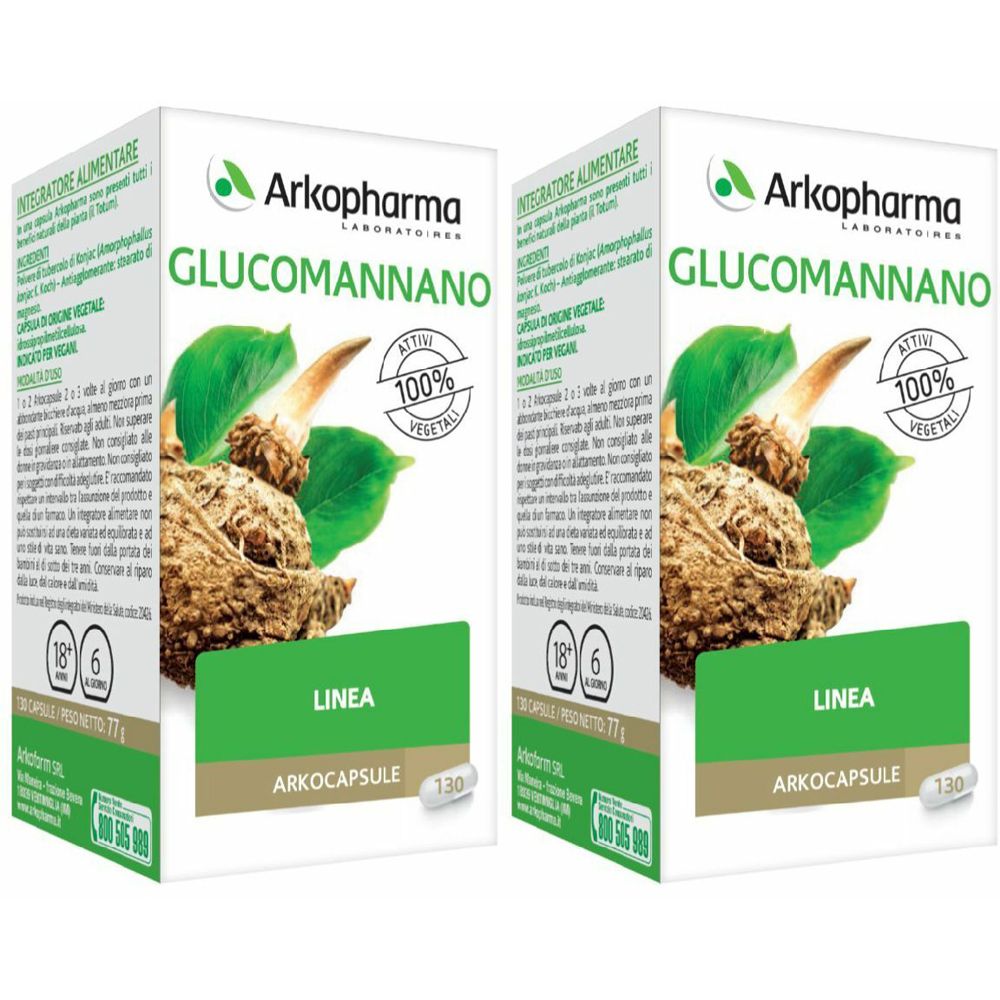 Arkopharma Arkocapsule Glucomannano Linea 2x130 pz Capsule