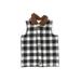 Mud Pie Vest: Gray Checkered/Gingham Jackets & Outerwear - Size 4Toddler