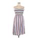 Trixxi Casual Dress - A-Line Sweetheart Sleeveless: Gray Print Dresses - Women's Size X-Large