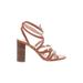 J.Crew Heels: Strappy Chunky Heel Boho Chic Tan Solid Shoes - Women's Size 8 - Open Toe