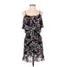 Aqua Casual Dress - Mini Scoop Neck Sleeveless: Black Floral Dresses - New - Women's Size X-Small