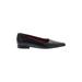 French Connection Flats: Slip-on Chunky Heel Work Black Print Shoes - Women's Size 37 - Pointed Toe