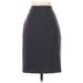 Ann Taylor Casual Midi Skirt Calf Length: Gray Bottoms - Women's Size 4 Petite