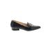 Liz Claiborne Flats: Slip On Chunky Heel Classic Black Print Shoes - Women's Size 7 - Pointed Toe