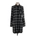 Abercrombie & Fitch Casual Dress - Shirtdress Collared Long sleeves: Black Print Dresses - Women's Size Small