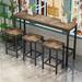 Modern Design Kitchen Dining Table, Pub Table, Long Dining Table Set with 3 Stools