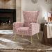 Accent Chair Leisure Single Chair with Rose Golden Feet, Beige